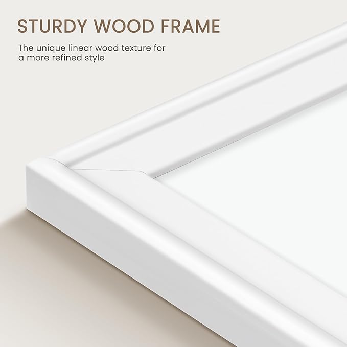 White Board for Wall, 36" x 24" Magnetic Dry Erase Board, Decorative Wooden Frame Large Whiteboard, Wall Mounted, Aesthetic Writing Board for Home, Office, School - White