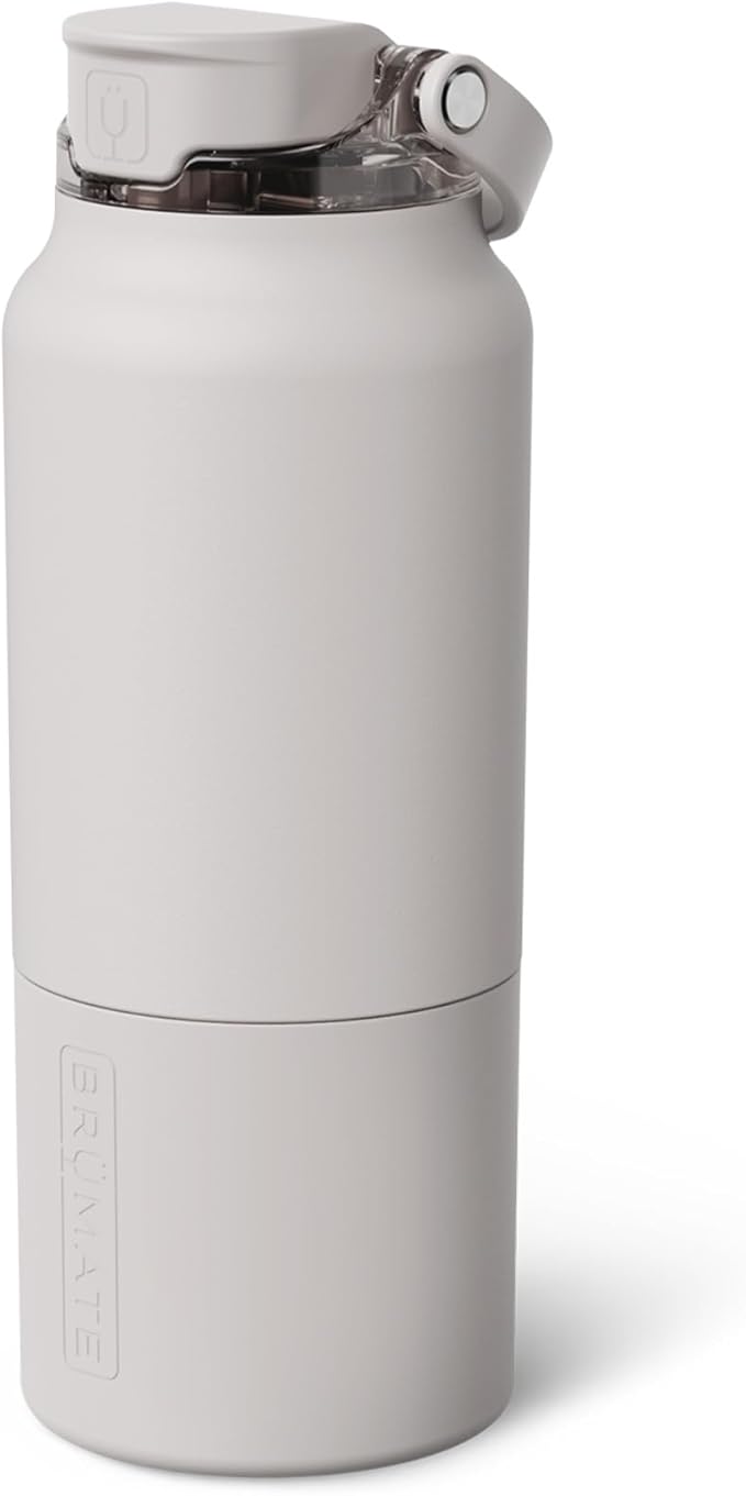BrüMate Rise 35oz Water Bottle With 100% Leakproof Covered Silicone Straw | Insulated Stainless Steel Water Bottle With Removable Straw | Fast Flow | Soft Sip Silicone Spout | BPA-Free (Dune)