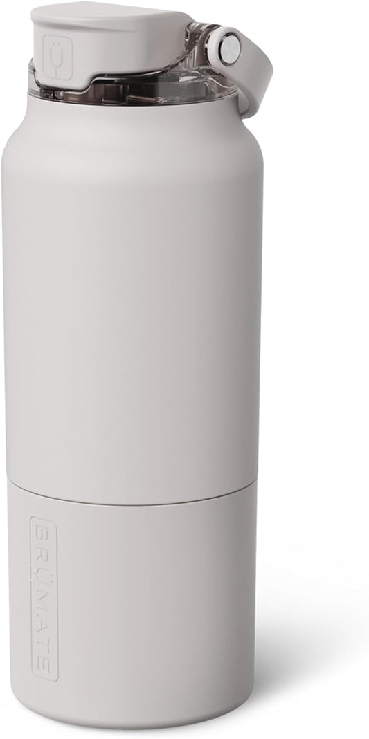 BrüMate Rise 35oz Water Bottle With 100% Leakproof Covered Silicone Straw | Insulated Stainless Steel Water Bottle With Removable Straw | Fast Flow | Soft Sip Silicone Spout | BPA-Free (Dune)