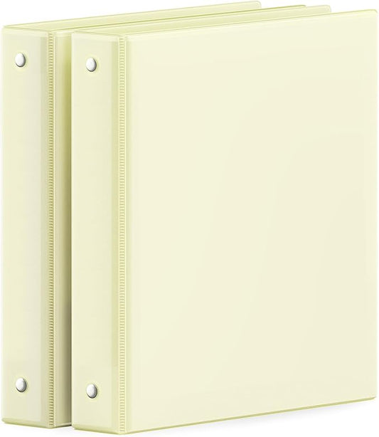 SUNEE 3 Ring Binder 1.5 Inch 2 Pack, Clear View Binder Three Ring PVC-Free (Fit 8.5x11 Inches) for School or Office Supplies, Yellow