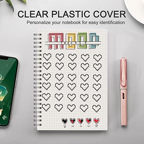 AHGXG A5 Graph Paper Notebook Spiral (3-Pack) Spiral Journal 5.7"x 8.3", Quad Ruled, with Thick 100gsm Square Grid Paper,80 Sheets Per Pack