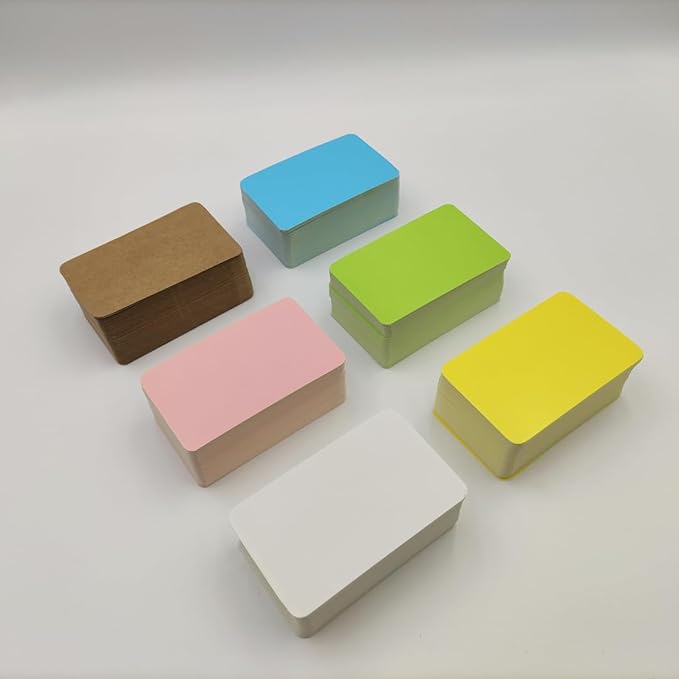 Blank Index Cards - 3.5x2" (9cmx5.2cm) - 200 PCS (2 Boxes, 100 Each) - Vibrant Colors for Study, Flash Cards, Business, Craft & Playing Cards (Yellow)