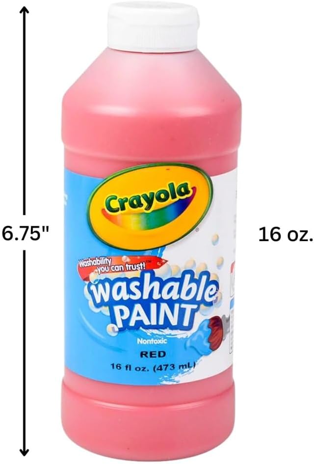 Crayola Washable Paint, Red, 16oz