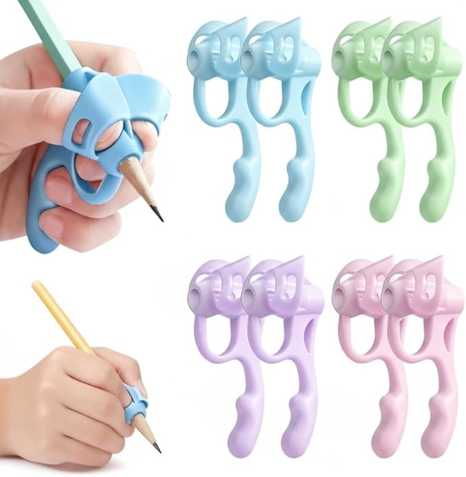 Pencil Grips for Kids Handwriting, Children's Calligraphy Silicone Pencil Grip Comfortable Pencil Grippers, Posture Correction Training Writing Aid for Beginners for Kids Preschools Students (8)