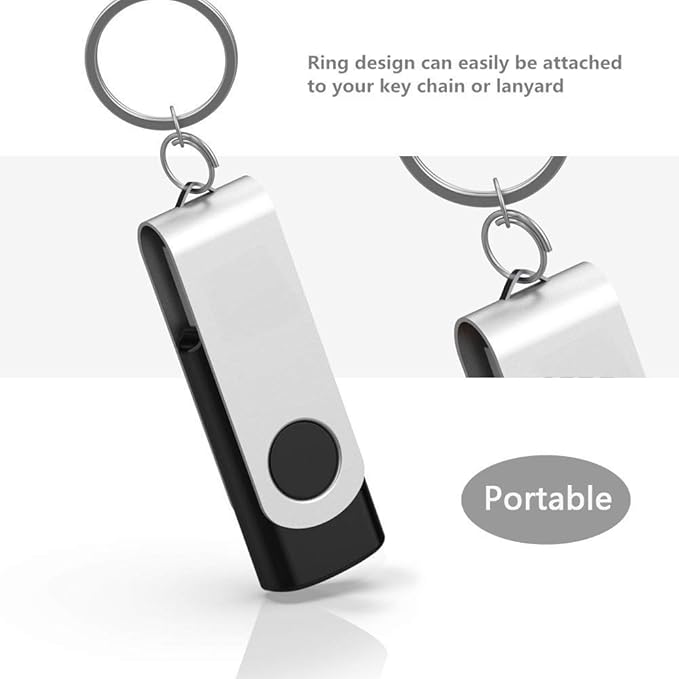 Aiibe 32GB USB Flash Drive 2 Pack Thumb Drive 32GB Flash Drive USB 2.0 Memory Sticks Swivel Jump Zip Drives (Black)