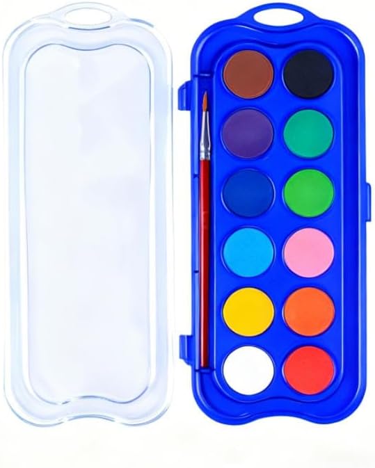 12 Colors Watercolor Book with Paint，Beginner Watercolor Workbook Kit, Watercolors Workbook (12 Colors of Single Pigment)
