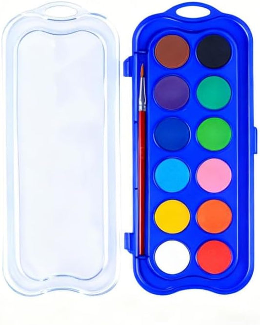 12 Colors Watercolor Book with Paint，Beginner Watercolor Workbook Kit, Watercolors Workbook (12 Colors of Single Pigment)