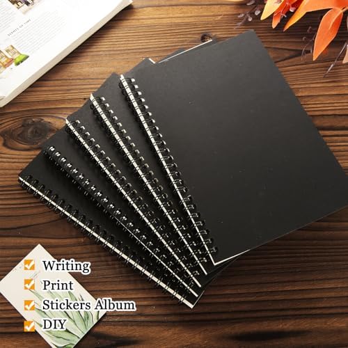 MIVIDE 24 Pack Black A5 Spiral Notebook, 8.2 x 5.7 Inch 60 Pages Hardcover Spiral Lined Notebook Journal, Lined Travel Bulk Writing Paper Notebook for School Business Office Supplies