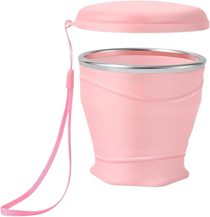 Foldable Silicone Cup, 8.8oz Drinking Mug, 3.62x3.26 Inch Leakproof Travel Cup with Food Grade Material, Drinkware, Foldable Cups with Design, Outdoor Cups for Camping Backpacking
