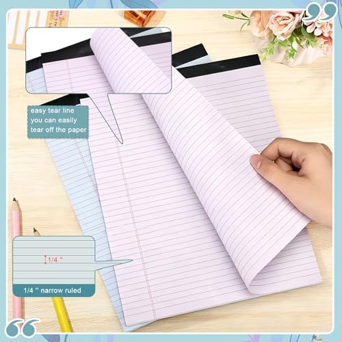 Fuutreo 8 Pcs Legal Pads 8.5 x 11 Colored Note Pads, Subtle Colors