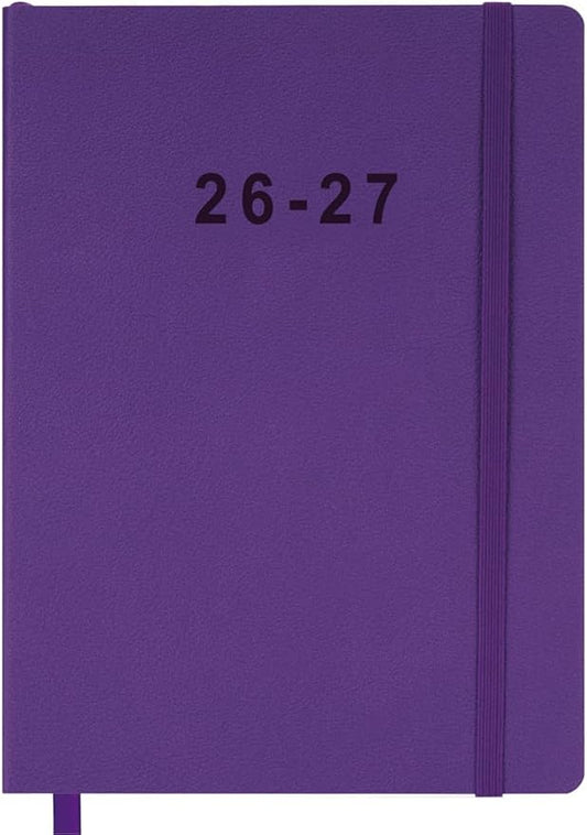 26-27 Academic Planner - Weekly and Monthly Planner, Jul 2026 - Jun 2027, Vegan Leather Cover, Elastic Closure, 7”x9.25”, Purple