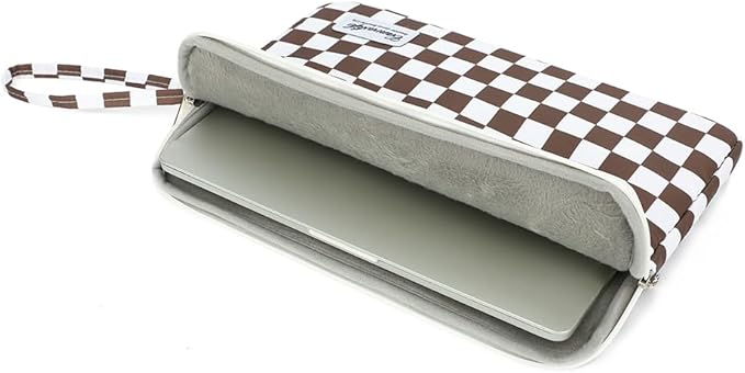 Canvaslife Laptop Sleeve Case Cover with Pocket for MacBook Pro 14 inch and 14 inch-14.4 inch HP, Lenovo, Dell, ASUS, Acer Notebook Computer (Brown Checker)