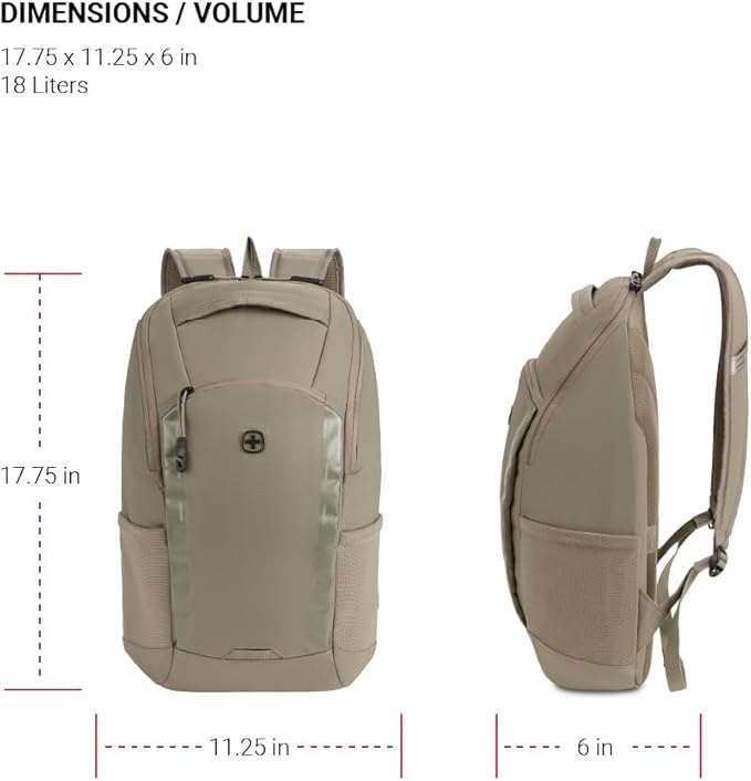 SwissGear 8117 Laptop Backpack, Olive, 17.75 In