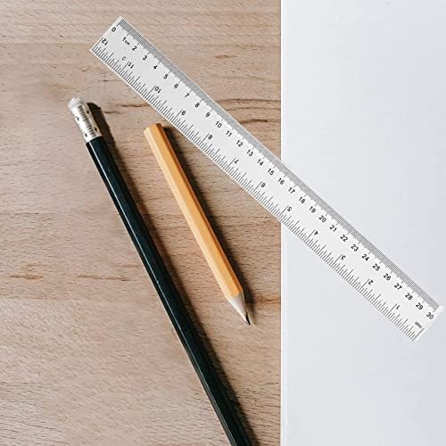 YouOKLight Clear 12 inch Plastic Metric Transparent Ruler - Pack of 3 for Kids, School, Office, Drafting