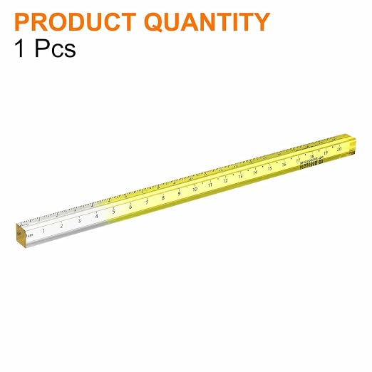 HARFINGTON Acrylic Clear Straight Rulers 20cm Metric Transparent Gradient Three-Dimensional Plastic Ruler Square Cube Measuring Tool for Classroom Office, Yellow