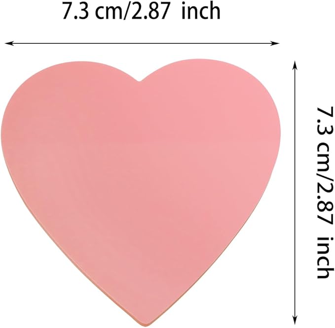 ONLYKXY 3 Pack Heart Shaped Transparent Sticky Notes 2.8X2.8in Waterproof Self-Stick Book Tabs 150 Sheets PET Markers Sticky Notes Pad (Dark Pink)