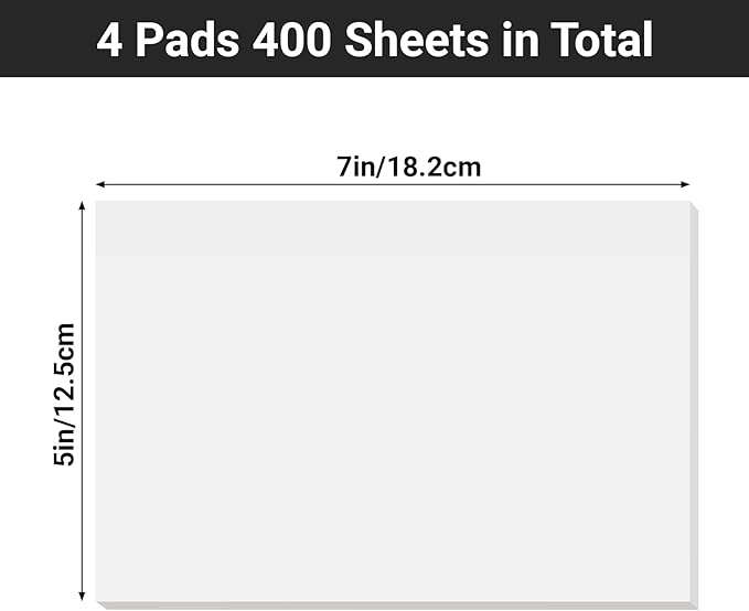 EUSOAR Transparent Sticky Notes, 100 Sheets 7x5 Inch Waterproof See Through Sticky Notes Message Reminder Clear, Translucent Book Markers Bible Page Flags Stickers Note Pads for Nursing Annotation