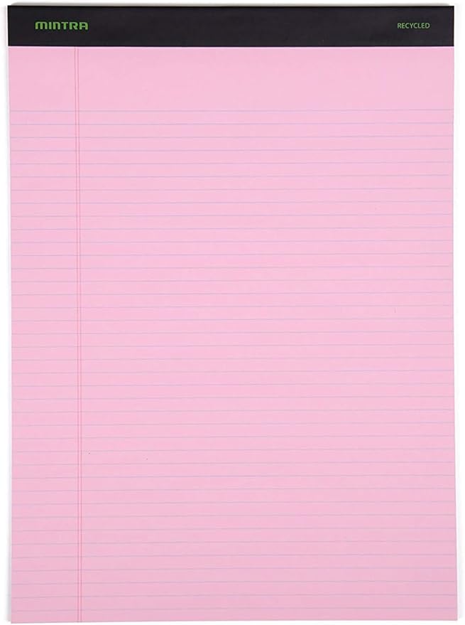 Mintra Office Colorful Legal Pads - Includes 2 Blue, 2 Pink, and, 2 Green Writing Pads, Micro Perforated Lined Sheets, Ideal for Professional & Personal Use, 8.5"x11" Narrow Ruled, 6 pack Pastel Set 3