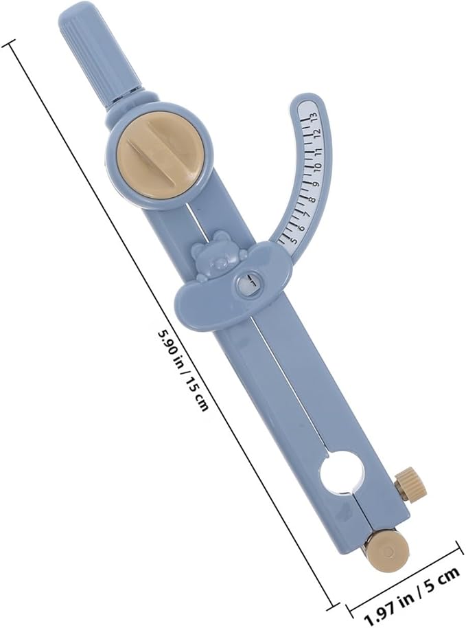 SHINEOFI Multifunctional Math Compass for Students, Blue Digital Locking Drafting Tool, School and Office Geometry Compass Kit