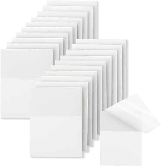 Mr. Pen- Small Transparent Sticky Notes, 1.5"x2", 20 Pads, 1000 Sheets, Mini See Through Self-Adhesive Notes Bulk for Bible Journaling and Studying, Water-Resistant, Clean Removal