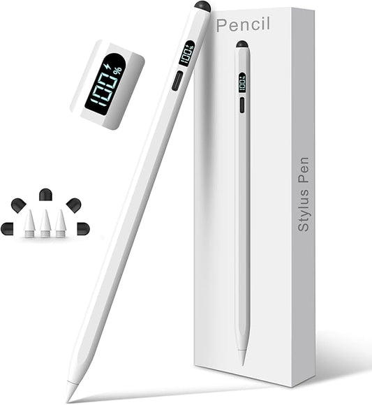 Digiroot iPad Apple Pencil 2025-2018, LED Power Display Dual-Tip Stylus Pen with 3X Fast Charge, Compatible for iPad A16 11/10/9/8/7/6, Pro 11"/12.9"/13''/M4, Air M3/M2/5/4/3, Mini 7/6/5