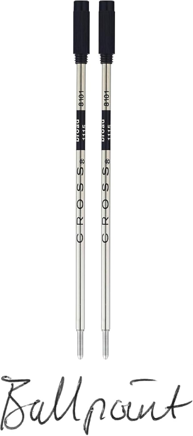 Cross Ballpoint Pen Refill - Refill for Consistent Ink Flow - Quick-Drying - Black - Broad - 2Pack