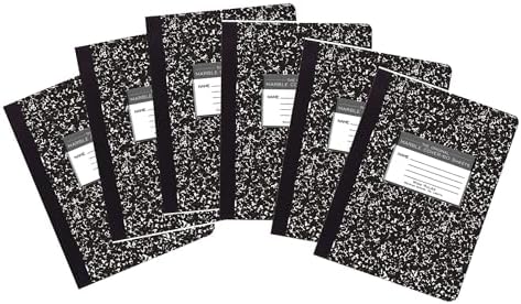 ROARING SPRING Hard Cover Composition Book, Wide Rule, 120 Pages, 6 Pack