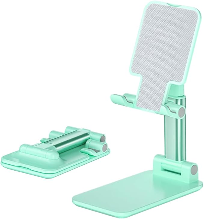 Cell Phone Stand, AngleHeight Adjustable Cell Phone Holderwith Silicon Pad for Desk FullyForldable Mobile Phone HolderCompatible with All Mobile Phones