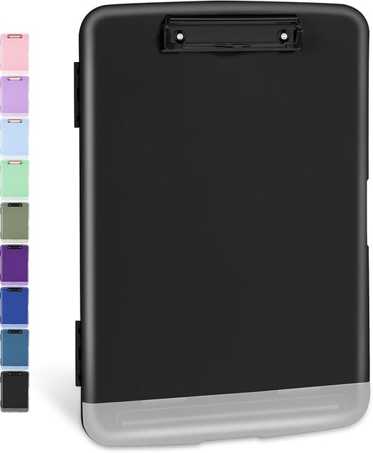 Sooez Clipboards with Storage, High Capacity Clip Boards 8.5x11 with Pen Holder, Heavy Duty Plastic Paper Organization Folder Cases, Letter / A4 Size for Nurse Teachers, School & Office Supplies