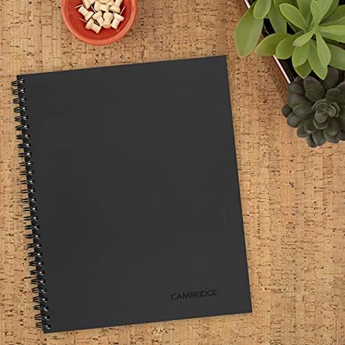Cambridge Limited Business Notebook,Meeting Format,Legal Ruled Paper,8-1/4" x 11",80 Sheets,Flexible Soft Touch Cover,Wirebound,Gray (06132),(Pack of 6)