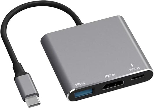 Battony Multiport AV Adapter with 4K HDTV Output USB 3.0 Port & USB-C Fasting Charging Port Compatible for MacBook Pro M1/16-20 Air M1/18-20 Ipad pro iMac and Other usbc Devices