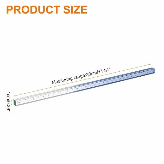 HARFINGTON Acrylic Clear Straight Rulers 30cm Metric Transparent Gradient Three-Dimensional Plastic Ruler Square Cube Measuring Tool for Classroom Office, Gray