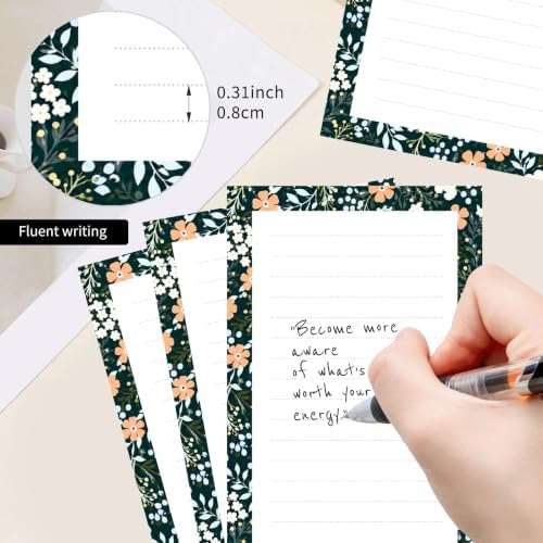 2 Pack Lined Sticky Notes 4x6 in, Cute Self-Stick Notepads with Lines, Large Memo Pads Strong Adhesive for Office, Home Colorful Boho Flowers