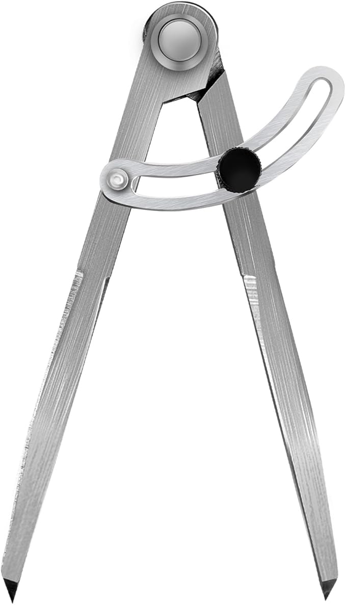 6 inch Professional Compass with Wing, Alloy Metal Divider, Compass Geometry Tool, Metal Leather Work Scribe Tool Woodworking Drafting Carpenter Compass for Geometry