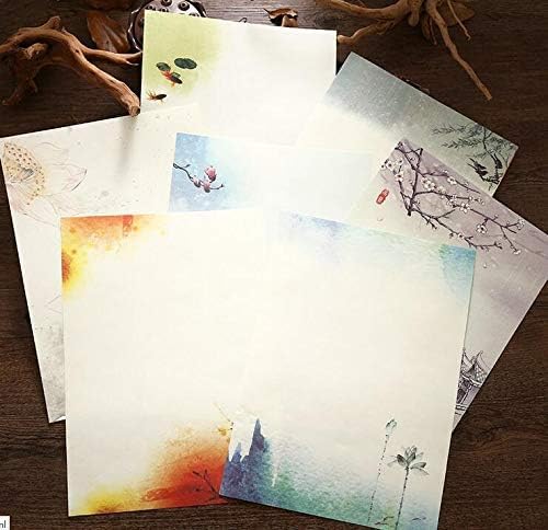 Retro A4 Stationery Paper and Envelopes Set,Letter Paper and Old Age Paper,Writing Paper and Printer Paper,32 Sheets Stationary Paper and 12 Envelopes(Retro)