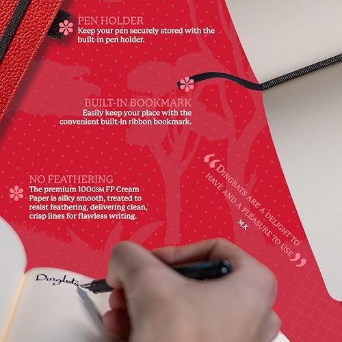 Dingbats A5 Wildlife Notebook Journal Hardcover, Cream 100gsm Ink-Proof Paper, 6.1 x 8.5 inches, 192 pages (Red Kangaroo, Plain)