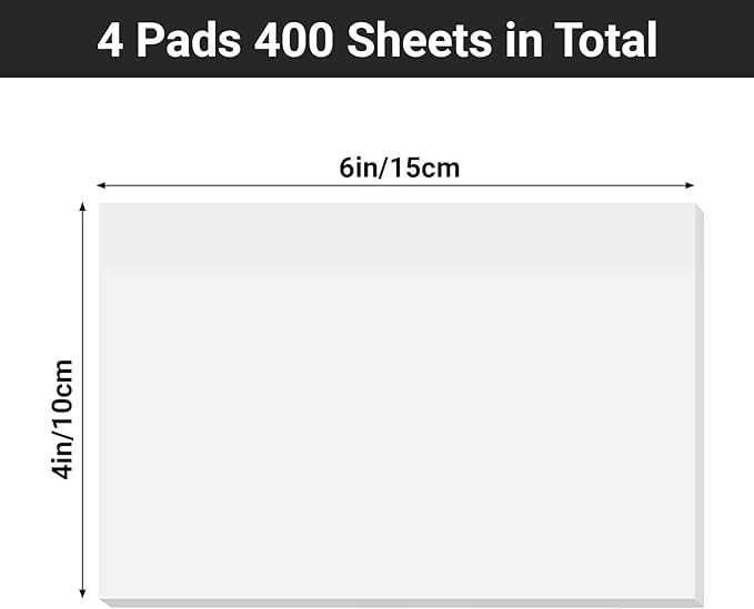 EUSOAR Clear Sticky Notes, 100 Sheets Waterproof PET Bible Stickers Transparent Sticky Notes 6x4, See-Through Adhesive Note Page Flags Study Work Planner Accessories Note Pads for Book Annotation