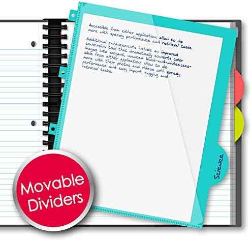 IQ+ iScholar iQ+ 3-Subject Poly Cover Wirebound Notebook, College Ruled, 11 x 8.5 Inch, 150 Sheets, Teal (59904-TL)