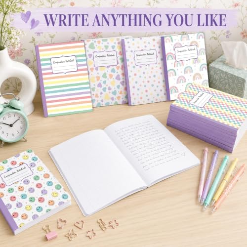40Pcs Pastel Rainbow Composition Notebooks College Ruled 9-3/4 x 7-1/2''
