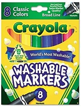 Crayola Washable Markers, Broad Point, Classic Colors, 8/Pack (58-7808) (Pack of 3), Multi