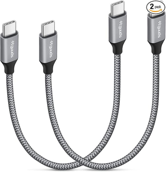 etguuds USB C to USB C Cable 1ft, 2-Pack 60W USBC to USBC Cord, Type C to C Charger Cable Fast Charging for iPhone 17 16 15 Pro Max Plus Air, Samsung Galaxy S25 S24 S23, for MacBook/iPad, Pixel