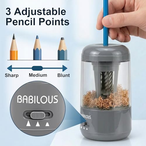 BABILOUS Electric Pencil Sharpener, Rechargeable Auto Feed & Auto Eject