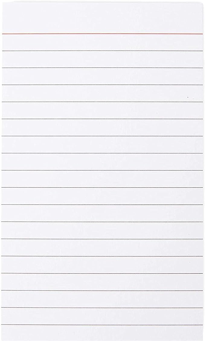 Okuna Outpost 300 Pack Vertically Ruled Index Cards - Lined Paper Vertical NoteCards - Portrait Style (3 x 5 In)