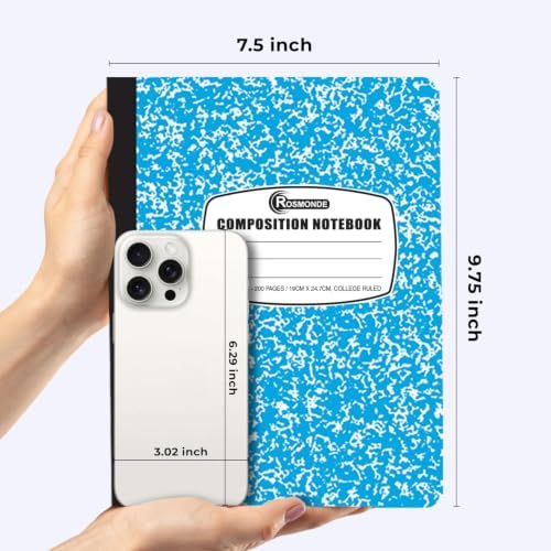 Rosmonde 100 Pack Bulk Composition Notebooks, College Ruled, Bulk Notebooks