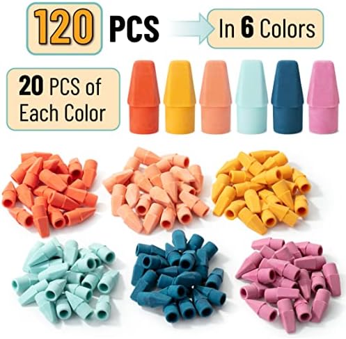 Mr. Pen- Pencil Eraser Toppers, 240 Pack, Vintage Colors, Cap Erasers