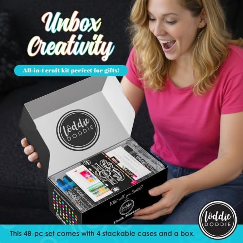 Loddie Doddie Chalk Markers - Pack of 48, 6mm Reversible Tips - Liquid Chalk Pens for Glass & Windows - Dry Erase Chalkboard Markers for Blackboard & Calendars - Non-Toxic Pens for Art & Decor