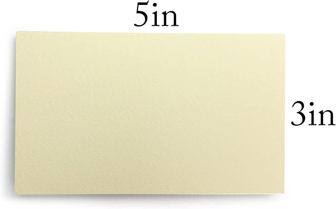 PPAPPAPPIYO 50 Pack 3x5 Colored Index Cards, 180gsm Premium Textured Blank Flash Cards, Heavyweight Cardstock for Study, Recipes, and DIY Crafts (Ivory)
