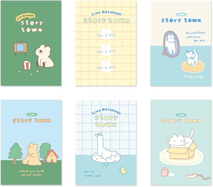 Monolike Story town Afternoon mini notebook 6p B-SET_Mini note, Pocket note, Blank note, Pocket size, a portable note, 48pages