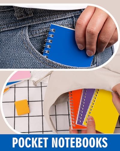 Dynta Small Notebooks 3x5 Bulk, Mini Spiral Notebooks 40 Packs