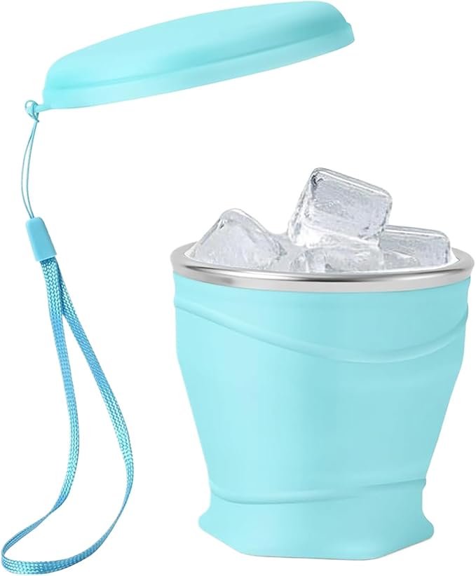Foldable Travel Cup,8.8oz/260ml Food Grade Silicone Drinking Cups | Leakproof Water Bottle - for Backpacking Outdoors Travel Women Men Kids Family Friends